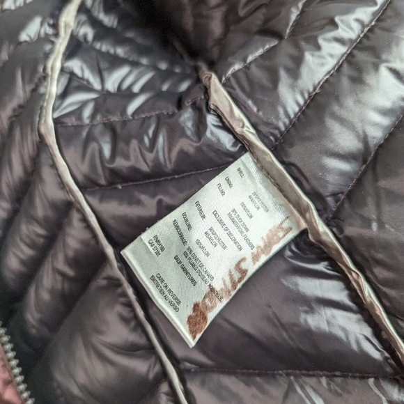 Calvin Klein Down Puffer Jacket Coat Hood Size Small Red Full Zip - Picture 13 of 15